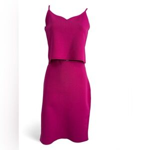 Express Pink Body Contour Cropped Knit Tank + Skirt Women Size M - NWOT